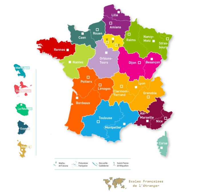 carte des académies